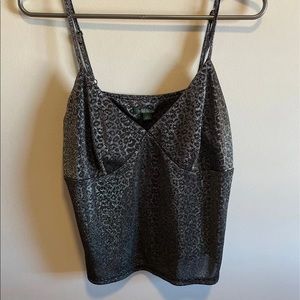 Silver Leopard Print Crop Top